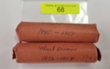 ONE HUNDRED (100) ASSORTED DATE WHEAT PENNIES ROLLED