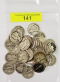 FIFTY (50) ASST. DATE MERCURY SILVER DIMES