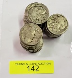 ROLL OF FORTY (40) ASSORTED DATE BUFFALO NICKELS