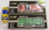 TWO (2) 1996 K-LINE O SCALE FREIGHT CARS W/ DIE CAST TRUCK, NEW OLD STOCK IN BOX