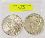 TWO (2) 1923 SILVER PEACE DOLLARS