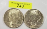 TWO (2) 1922 PEACE DOLLARS