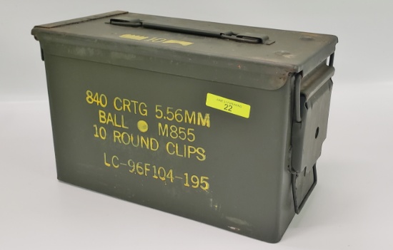 ONE (1) METAL MID-SIZE AMMO CAN (EMPTY)