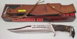 GIL HIBBEN, RAMBO III KNIFE W/ SHEATH IN ORIGINAL BOX, NEW