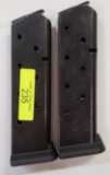 TWO (2) CHECKMATE EIGHT ROUND METAL, .45 ACP MAGAZINES