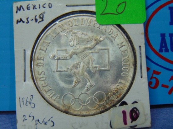 1968 Mexico Silver 25 Pesos