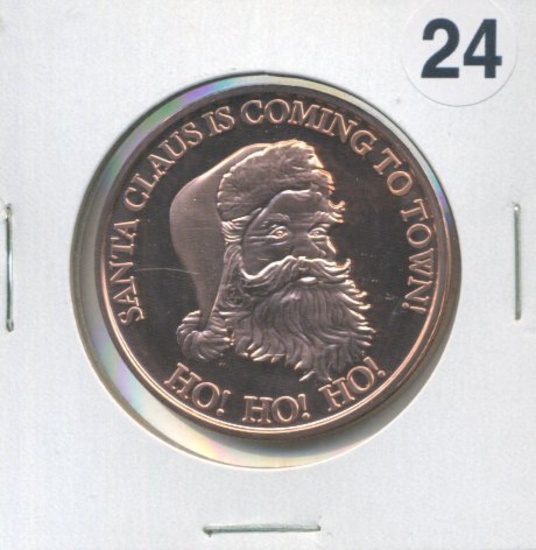 Santa Claus Is Coming To Town One Ounce .999 Copper Round
