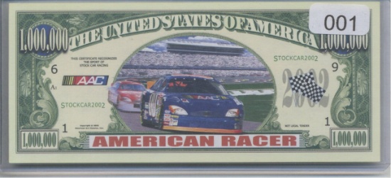 American Racer Stock Car Racing Novelty Note