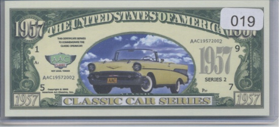 1957 Classic Car Series 1957 Dollars Novelty Note