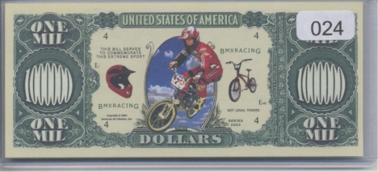 BMX Racing Bike  One Million Dollar Novelty Note