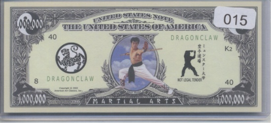 Martial Arts Dragon Claw One Million Dollar Novelty Note