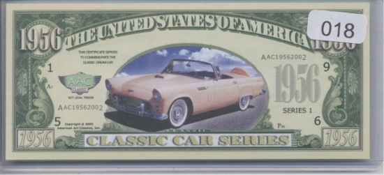1956 Classic Car Series 1956 Dollars Novelty Note
