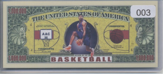 Basketball USA One Million Dollar Novelty Note