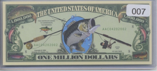 Bass Pro Fishing USA One Million Dollar Novelty Note