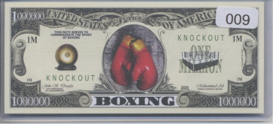 Boxing Knockout One Million Dollar Novelty Note
