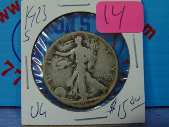 1923-S Walking Liberty Silver Half Dollar - VG