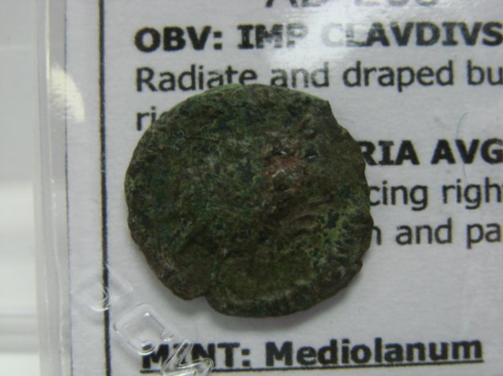 Ancient Roman Coin Claudius II AD 268 Mint Mediolanum
