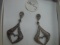 Pair Of Vintage Sterling Silver Filigree Heart Earrings