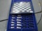 White & Blue Granite Chess Set - In Case