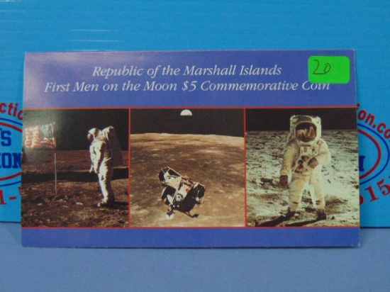 1989 Marshall Islands First Men on the Moon $5 Coin