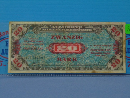 1944 Allied 20 Mark Military Payment Currency