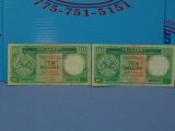 Lot of Two Hong Kong Ten Dollar Notes