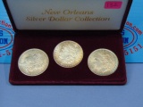 3 New Orleans Mint Morgan Silver Dollars - 1883-O 1884-O 1885-O