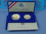 1986-S Liberty Ellis Island Proof Silver Dollar and Half - in OGP