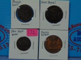 Lot of Four Replica Colonial Issue Rare Coins