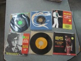 Three Vintage Elvis Presley 45 Rpm Records With Nine Extra Sleeves