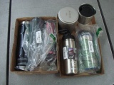 Seven Insulated Metal Containers & Plastic Water Bottles