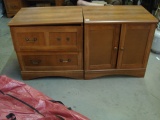 Two Wood Office Cabinets