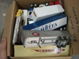 Box Of 1:64 ScaleDie-Cast Semi-Trucks With Trailers