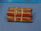 Five Rolls 250 Total Assorted Wheat Cents