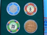 3 Vintage Fitzgerald's Reno Poker Chips and Nevada Lodge Token