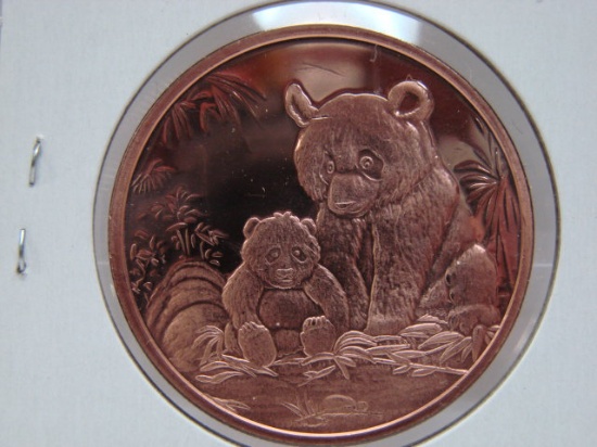 Pandas 1 Oz Copper Art Round