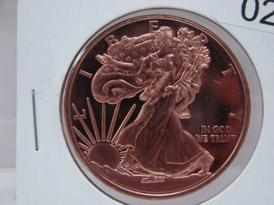 American Eagle Dollar 1 Oz Copper Art Round