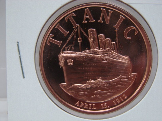 Titanic 1 Oz Copper Art Round