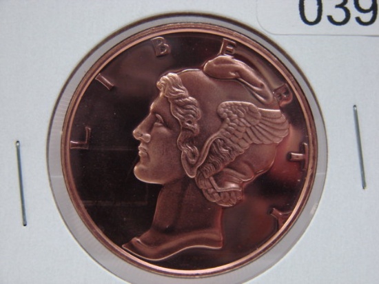 Mercury Dime 1 Oz Copper Art Round