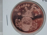 Happy Easter 1 Oz Copper Art Round