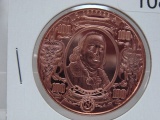 $100 Ben Franklin Note 1 Oz Copper Art Round