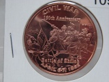 150th Civil War Anniversary Battle Of Shiloh 1 Oz Copper Art Round