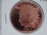 1907 $10 Indian 1 Oz Copper Art Round