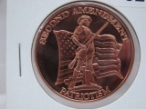 Second Amendment Patriotism 1 Oz Copper Art Round