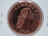 5- Flowing Hair Coin 1 Oz Copper Art Rounds - Dealer Lots - Dealer Lot