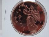 5- Merry Christmas Angel 1 Oz Copper Art Rounds - Dealer Lot