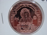 5- $5 Indian Head Chief 1 Oz Copper Art Rounds - Dealer Lot