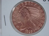 5- Indian Head Half Eagle 1 Oz Copper Art Rounds - Dealer Lot