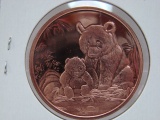 5- Pandas 1 Oz Copper Art Rounds - Dealer Lot