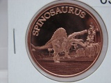 5- Spinosaurus 1 Oz Copper Art Rounds - Dealer Lot